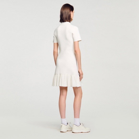 Sandro Cream Short-Sleeve Polo Dress - Picture 3 of 5